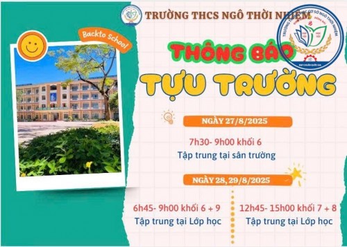 Thông báo Tựu trường năm học 2025-2026